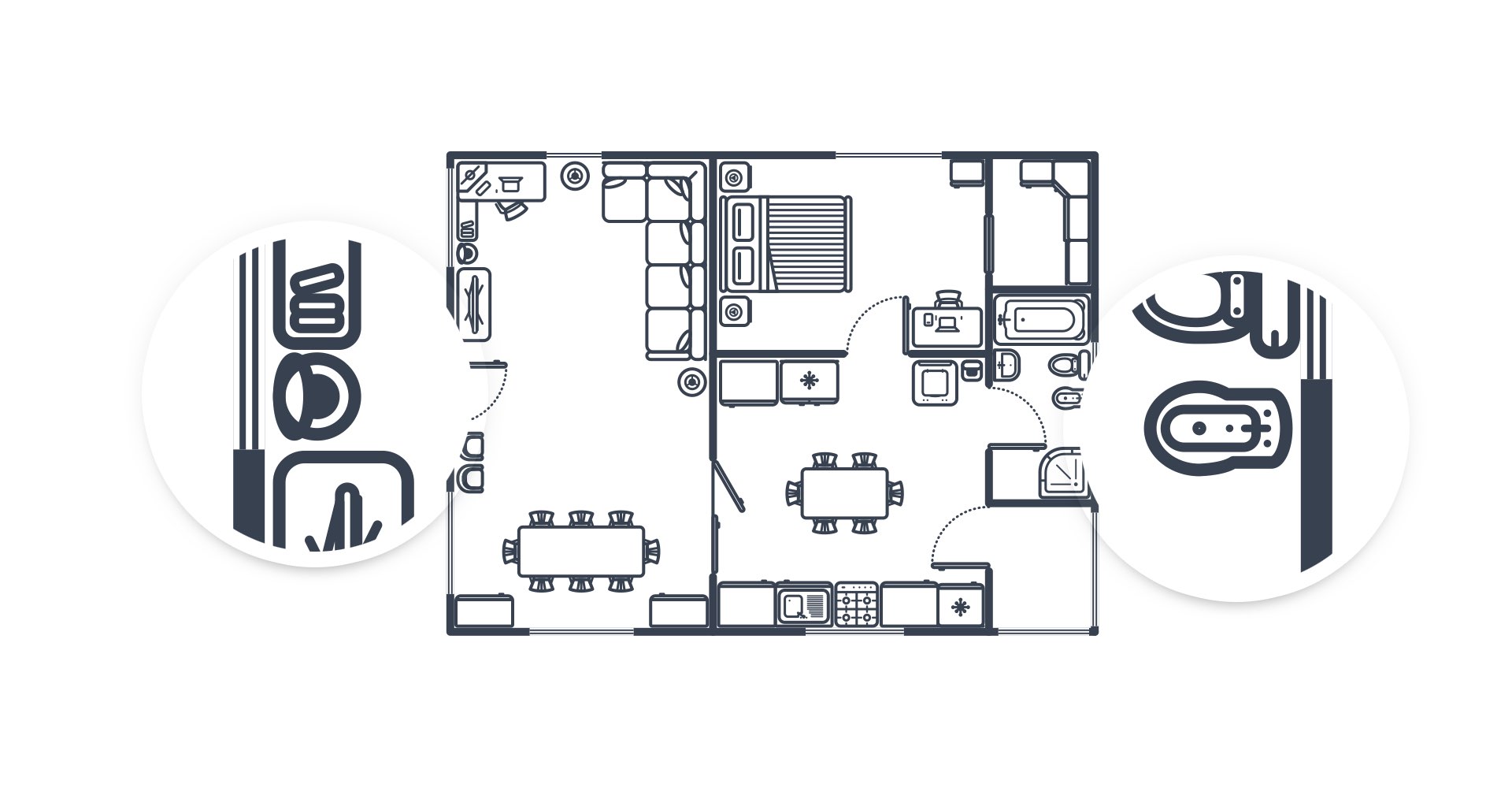 Graphic Create a Set of Indoor Floor Plan Shapes