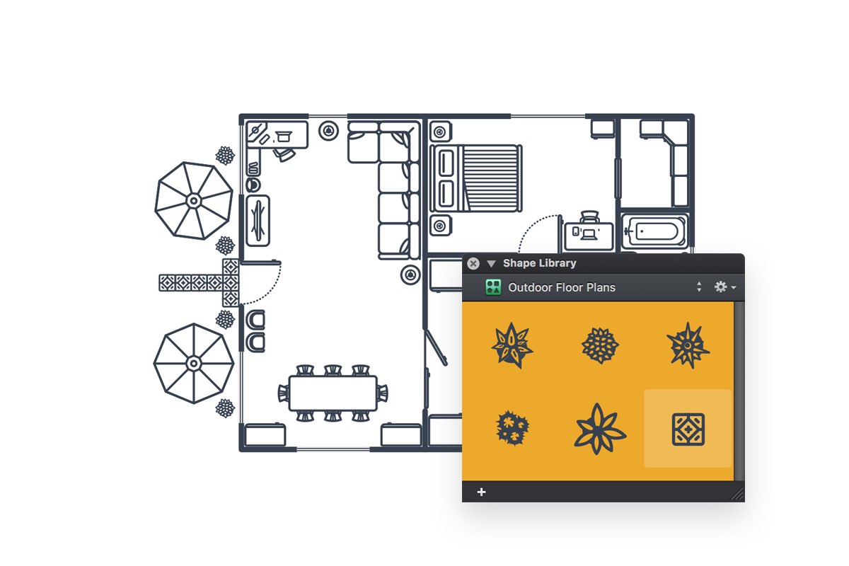 Create a Set of Outdoor Floor Plan Shapes
