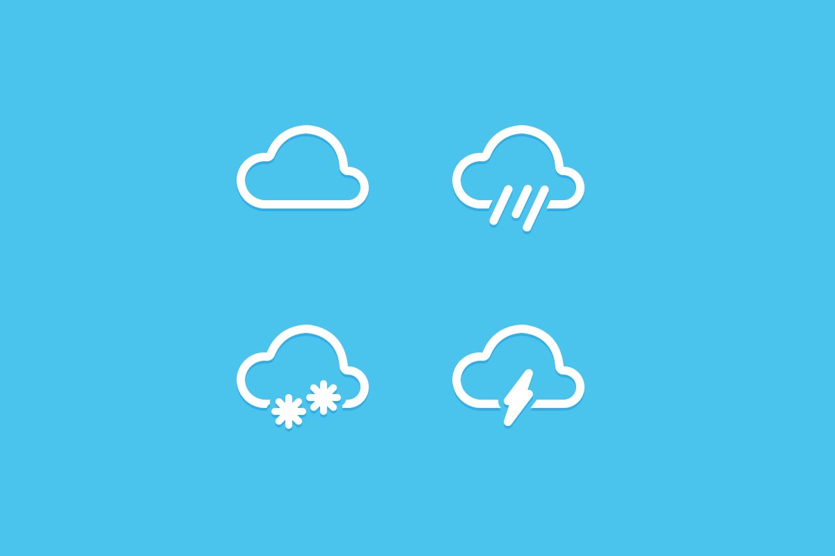 Create a Set of Flat Weather Icons